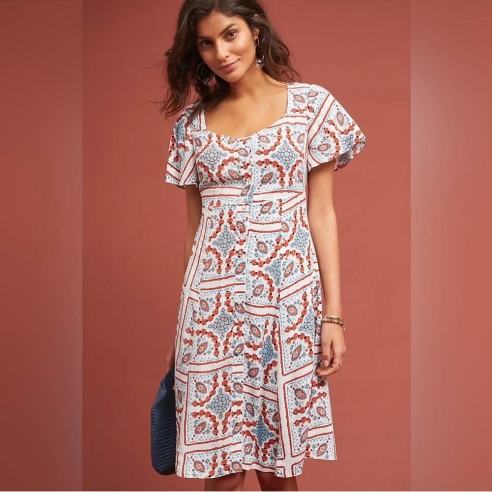 Anthropologie Maeve Preslin Multicolor Knee Length Dress Size 2 Women’s